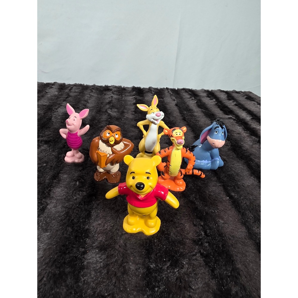 Disney Winnie the Pooh Tigger Eeyore Piglet Rabbit Owl PVC Figure Set Lot of 6